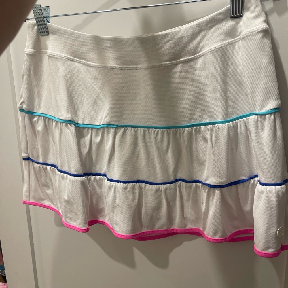 Lilly Pulitzer White Skirt with Blue and Pink Trim